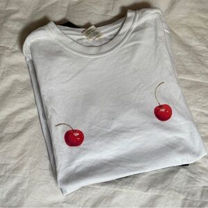 Cherry Print White T-Shirt